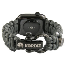KORDIZ Survivor - Paracord Apple Watch Band Compatible with Apple Watch Series 8/7/6/5/4/3/2/1/SE & Ultra - 42mm 44mm 45mm 49mm - with Stainless Stee