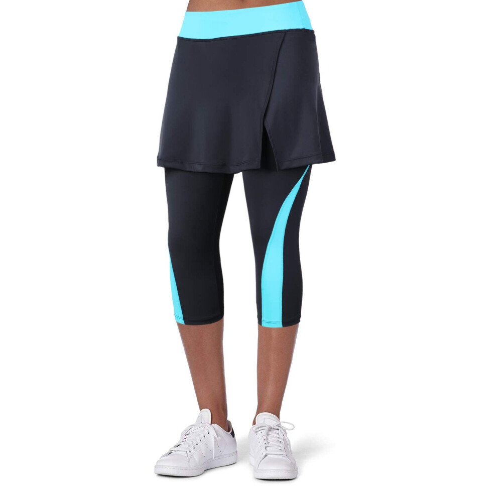Leggings De Tenis Para Mujeres Anivivo, Capri Con Falda, Pantalones Skirted, Talla L, Perfectos Para El Deporte Y El Ocio.-image