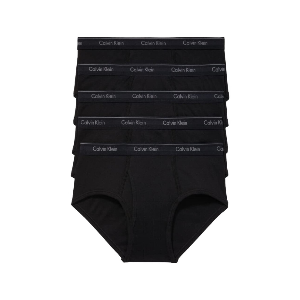 Calvin Klein Men's Cotton Classics 5-Pack Brief 5 Black Large