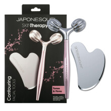 JAPONESQUE SKINTherapy Contouring Facial Tool V Roller for Lymphatic Drainage Facial Massage Relieves Tension and Improves Absorption of Skin Care P