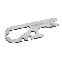Swiss+Tech ST67129 14-i-1 Mikro Skruenøgle Multiværktøj - rustfrit stål, nøglekæde-vedhæftning, 10 nøglestørrelser, flaskeåbner