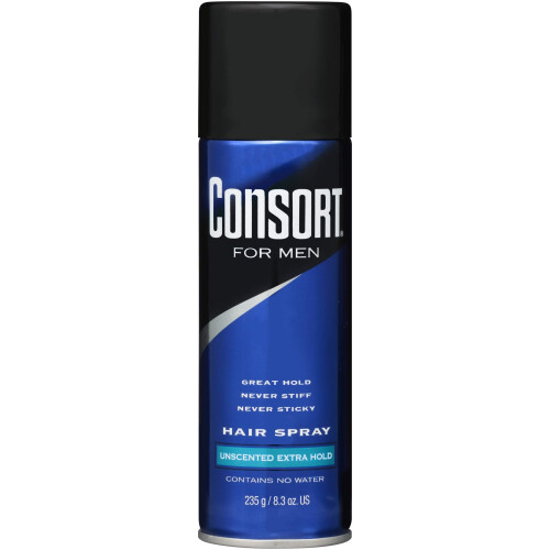 Σπρέι μαλλιών Consort For Men Χωρίς άρωμα για έξτρα κράτημα 8,30 oz (Συσκευασία των 6)