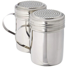 Great Credentials Stainless Steel Versatile Dredge Shaker Salt Sugar Shakers 10 Oz. Each Set of 2