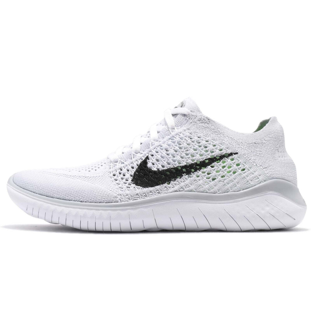 Nike Women's Free Rn Flyknit 2018 Running Shoes  White/Black/Pure Platinum  5