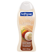 Softsoap Body Wash Exfoliating Scrub met Kokosboter Geur, 20 oz Fles - Verfrissende en Voedende Reiniging voor de Huid