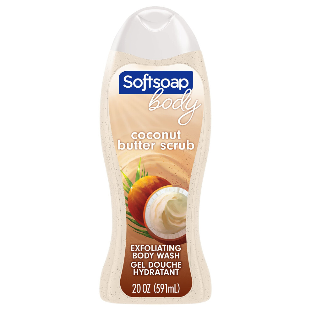 Softsoap Body Wash Exfoliating Scrub Coconut Butter Scent 20 Oz Bott