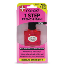 NAIL-AID 1-stegs Fransk manikyr - Genomskinligt nagellack för rosigare naglar och vitare nageltippar i ett lager (0,55 fl oz / ca 16 ml)