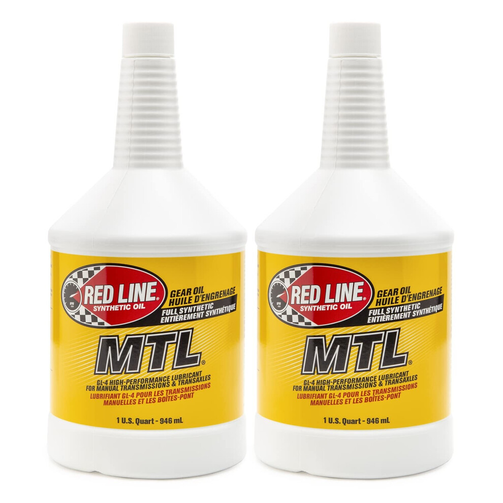 Red Line (50204) SAE 75W80 API GL-4 Manual Transmission and Transaxle Lubricant - 1 Quart (Pack of 2)