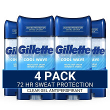 Antitranspirante y desodorante Gillette para hombre, protecci n contra el sudor durante 72 horas, gel transparente, aroma Cool Wave, 100 g (paque