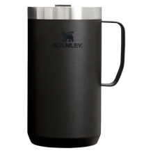 Tazza da Campeggio Stanley Stay Hot - Mug Isolato in Acciaio Inossidabile 18/8 - Coperchio Tritan Senza Schizzi - 24 OZ - Nero 2.0