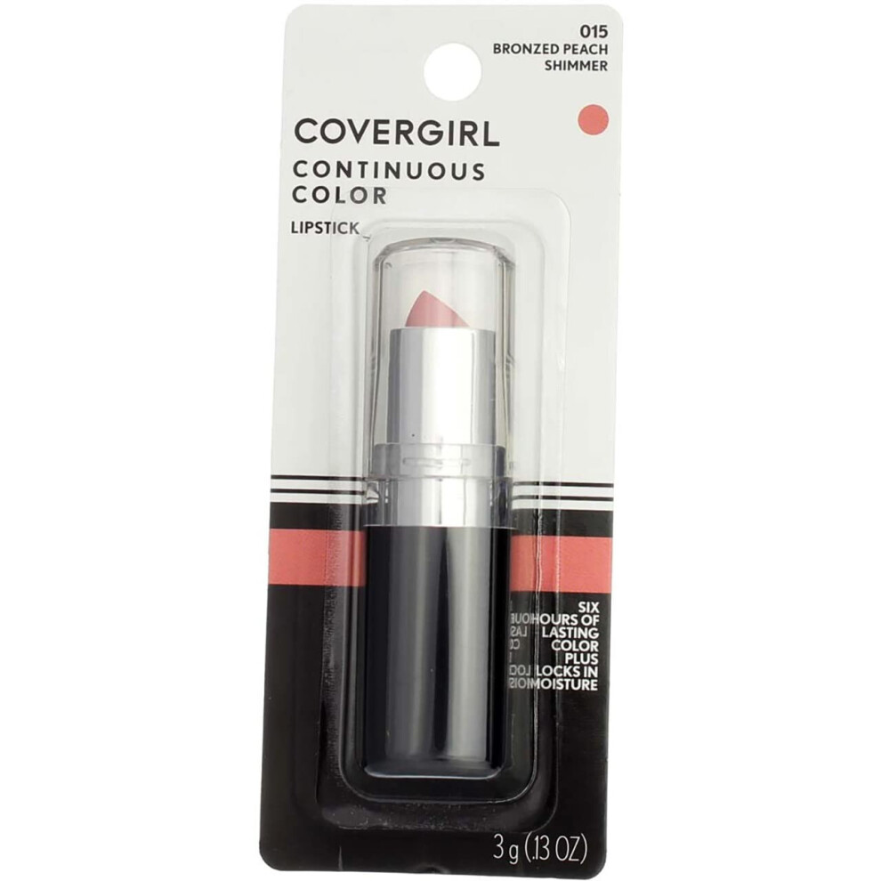 COVERGIRL Continuous Color Lipstick Bronzed Peach 015 Vitamin A & E .13 fl oz Moisturizing Lipstick Long Lasting Lipstick Extended Palette of Sh-image-OPC-PM2BSW-NEW