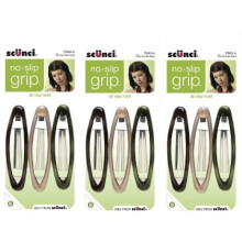 Scunci No-slip Grip Oval Snap Clips, 8cm, 9-Count