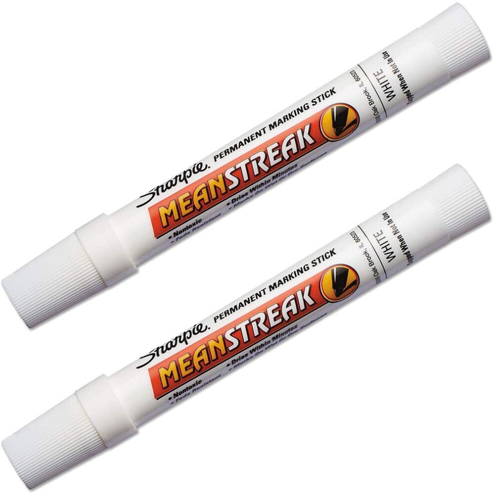 Sharpie : Mean Streak Marking Stick  Broad Tip  White -:- Sold as 2 Packs of - 1 - / - Total of 2 Each