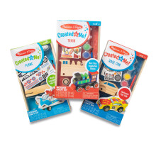 Melissa & Doug Maak-je-eigen Houten Knutselset - Vliegtuig, Trein en Raceauto