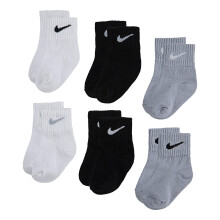 NIKE Calzini da bambino Mid Cut Quarter Gripper Bianco/Nero/Grigio 3/4,5