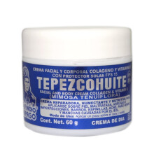 DEL INDIO PAPAGO Tepezcohuite Gesichtscreme 60 g - Kollagen und Vitamin E für Feuchtigkeit und Anti-Aging