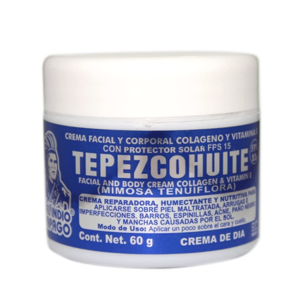 Del Indio Papago Cream Facial Day Skin With Tepezcohuite 60G Small - C