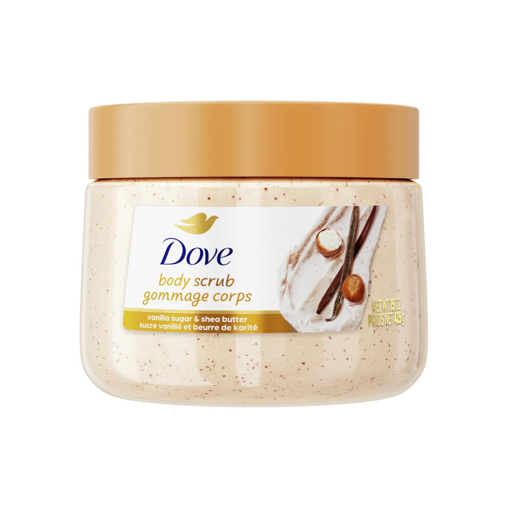 Dove Vanilla Body Scrub Exfoliates And Deeply Nourishes For Smooth Radiant Skin 15Oz