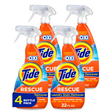 Tide Laundry Fleckenentferner mit Oxi Rescue, f  r Kleidung, Polster, Teppiche und mehr von Tough Stains Stain Treater, 22 Fl Oz (4er-Pack)