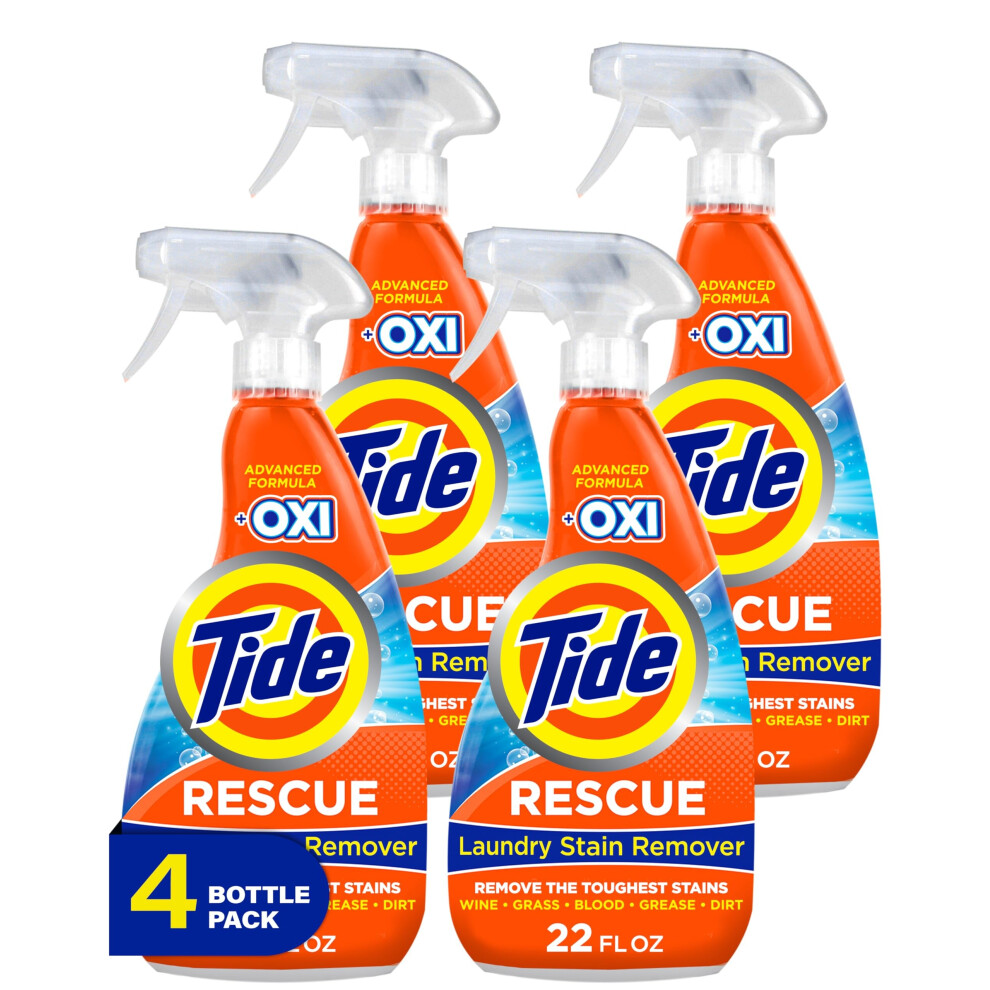 Getij Tide Laundry Stain Remover With Oxi Rescue Clothes Upholstery Carpet And More From Tough Stains Stain Treater 22 Fl Oz (Pack Of 4)