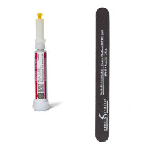 Beauty Secrets Drip & Clog Proof Nagellijm (1 verpakking) Bundel met nagelvijl met zwart kussen, medium en grof 180/100-korrel, van Beauty Secrets