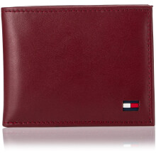 Tommy Hilfiger miesten nahkalompakko - ohut, tyylik s rento kaksiosainen lompakko, jossa on kuusi luottokorttitaskua ja irrotettava henkil llisyy