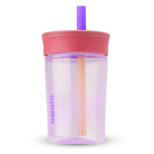 Owala Kinder BPA-freier Plastikbecher mit auslaufsicherem flexiblen Strohhalm, 15 Oz