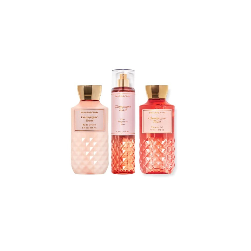 Bath & Body Works - Champagne Toast - Daily Trio - Shower Gel, Fine Fr