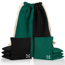 Play Platoon Professional Cornhole Bags - Set of 8 Regulation All Weather Two Sided Bean Bags for Pro Corn Hole Game - 4 Hunter Green & 4 Black