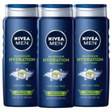 NIVEA MEN Maximum Hydration Duschgel Aloe Vera Duschgel f  r trockene Haut, 450 ml (3er-Pack)