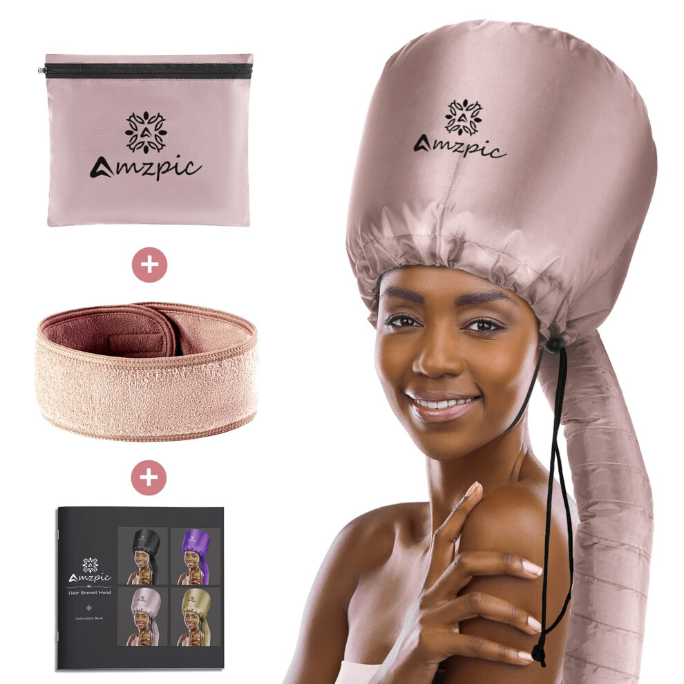 Bonnet Hood Hair Dryer Attachment - Soft  Adjustable Extra Large Bonnet Hair Dryer for Speeds Up Drying Time at Home  Easy to Use for Styling  Curling
