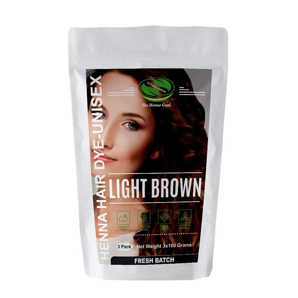 3 Pack Light Brown Henna Hair & Beard Dye/Color - The Henna Guys-image-OPC-PFMYCMR-NEW