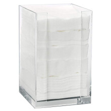 ForPro Square Pad Dispenser - Clear Acrylic Open Sides and Top Dispenser - Fits 4 x 4 Cotton Pads - 7 H x 4.25 W x 4.25 L