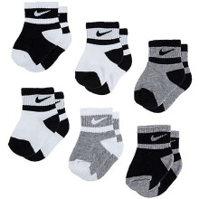 Calzini alla caviglia Nike per bambini, 6 paia, neri (nn0663-001)/bianchi (12-24 mesi)