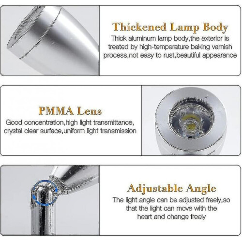 12v Led Reading Light, Rv Reading Led Lamp Interior, 1w Warm Bedside Reading 2