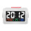 (White) Brother Double Knob Simplified Alarm Clock Touch Adjust Backlight with Temperature Hu 10