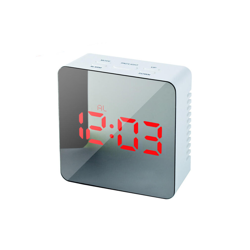 (Blue, Square) Charging Digital Mirror Cube LED Night Mode Snooze Function Thermometer Alarm Clock-image-OPC-PJH9G9S-NEW