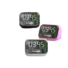 (White) Speaker Alarm Clock Mirror Wireless Bluetooth Speaker LED Digital Stereo Desktop