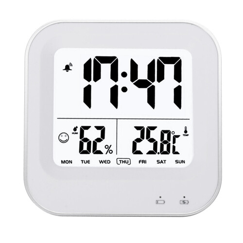 (Rose) Luminous Silent Humidity Temperature Alarm Clock LCD Display Alarm Clock 2