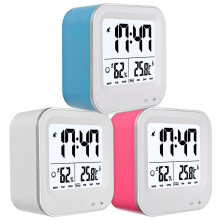 (Rose) Luminous Silent Humidity Temperature Alarm Clock LCD Display Alarm Clock