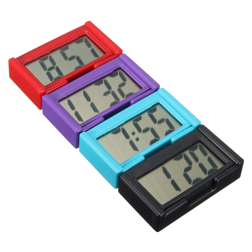 (Purple) 4 Colors Automotive Digital Car LCD Clock Self-Adhesive Stick On Time Portable-image-OPC-PJH9GC8-NEW