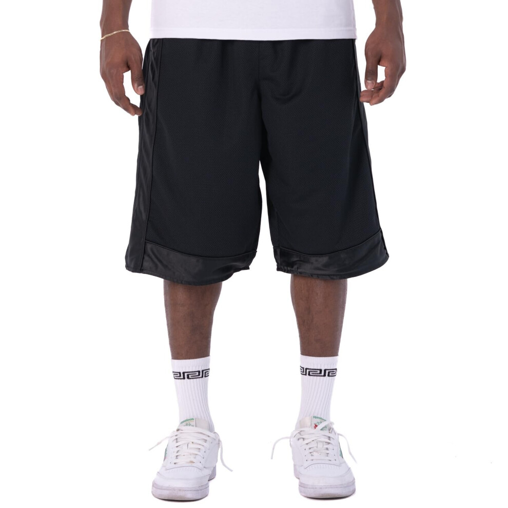 Pro Club Heren Heavyweight Mesh Basketbal Shorts Zwart Medium-image
