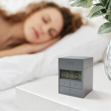 (Gray) 3 in 1 Rotating Timer Large Screen Mini Portable Multifunctional Time Manager Alarm Clock Timer Study Cooking Supplies