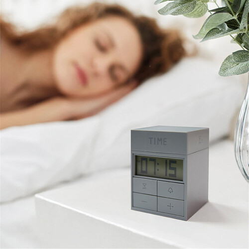 (Gray) 3 in 1 Rotating Timer Large Screen Mini Portable Multifunctional Time Manager Alarm Clock Timer Study Cooking Supplies