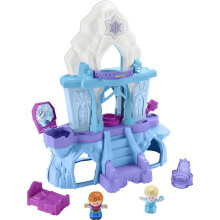 Giocattolo Disney Frozen, Playset Little People con Anna e Elsa, Luci e Musica per Bambini, Palazzo Incantato di Elsa