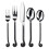 Gourmet Settings 20-Piece Flatware Treble Clef Collection Black Silver 1