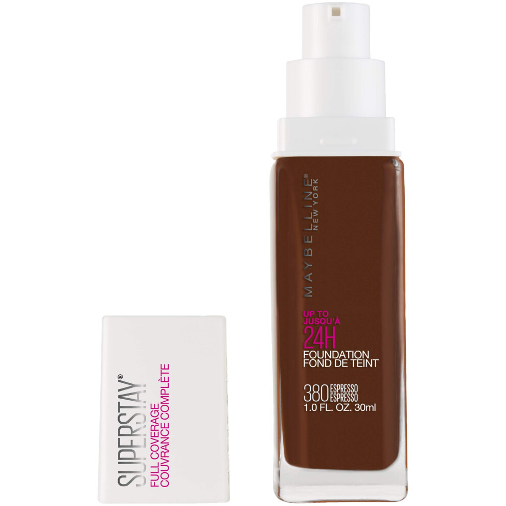 Maybelline New York Super Stay Full Coverage Liquid Foundation Espresso 1 oz (Code 41554559460) Oil-Free 24H