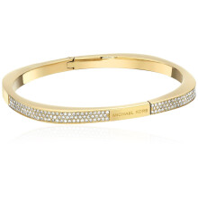Michael Kors Armreif mit Pav -Logo und Kissen-Scharnier in Gold
