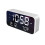 (White) USB LED Music Alarm Clock Mirrow Effect Sound Brightness Control Snooze Function Time Thermometer Temperature LED Display Desktop Clock 4
