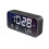 (White) USB LED Music Alarm Clock Mirrow Effect Sound Brightness Control Snooze Function Time Thermometer Temperature LED Display Desktop Clock 5